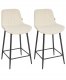 Beliani Zestaw 2 krzeseł barowych DUBROVNIK Boucle Jasnobeżowy 4