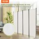 P&C Parawan pokojowy 4-panelowy składany tkanina wolnostojący biały 4