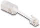 Delock DeLOCK Kabel telefoniczny RJ10 męski na żeński RJ10 z kablem połączeniowym 30 mm przezroczysty/biały 1