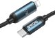 Kabel USB BWOO USB-C - Lightning 27 W 1 m z wyświetlaczem LED pleciony Czarny (BO-X305) 3