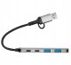 HUB USB Hub USB Reinston EHUB07 Szary 4w1 pasywny USB 3.1 / USB-C 2