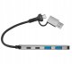 HUB USB Hub USB Reinston EHUB07 Szary 4w1 pasywny USB 3.1 / USB-C 4