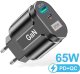 Ładowarka Alogy Ładowarka sieciowa szybka 65W GaN, USB C USB A czarna 1