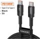 Kabel USB Kontext Kabel Toocki USB-C do USB-C 100W 2m 480Mb/s czarny 1