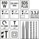 Młotowiertarka Yato YATO MŁOTOWIERTARKA 850W 3,3J Z WYMIENNĄ GŁOWICĄ SDS PLUS MŁOT UDAROWY SDS+ 12