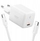 Ładowarka Spigen SPIGEN EE451EU ESSENTIAL 1-PORT NETWORK CHARGER 45W + TYPE-C CABLE WHITE 1