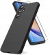 krainaGSM ZESTAW Etui do Samsung A34 5G | Matowe Czarne Silikon Slim +SZKŁO 3
