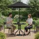 Goodhome Stolik ogrodowy okrągły 80 cm szkło hartowane otwór na parasol czarny MultiGarden EDUKAMP 2