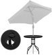 Goodhome Stolik ogrodowy okrągły 80 cm szkło hartowane otwór na parasol czarny MultiGarden EDUKAMP 8