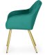 Selsey 2x Krzesło tapicerowane z przeszyciami kwadratowymi Butelkowa Zieleń LUXANO Złote nogi 4