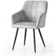 Mebel Elite 4x Krzesło tapicerowane z przeszyciami kwadratowymi Szare LUXANO Czarne nogi 2
