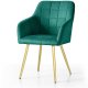 Selsey 4x Krzesło tapicerowane z przeszyciami kwadratowymi Butelkowa Zieleń LUXANO Złote nogi 2