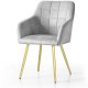 Mebel Elite 4x Krzesło tapicerowane z przeszyciami kwadratowymi Szare LUXANO Złote nogi 2