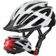 Wozinsky Kask rowerowy z odpinanym daszkiem i tylną lampką USB 54-57 cm - czarno-biały WOZINSKY 1
