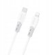 Kabel USB Dudao z miękkim silikonowym oplotem L25SX USB-C - Lightning 30W 1m Biały 1