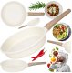 Patelnia Brunbeste Patelnia granitowa marmurkowa NON-STICK indukcja gaz 28cm beżowa BRUNBESTE BB-5538 1