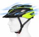 Wozinsky Kask rowerowy MTB z odpinanym daszkiem tylną lampką USB 57-62 cm - czarno-żółty 7