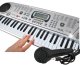 M&Z KEYBOARD PIANINO elektroniczny ORGANY Mikrofon 54 kla Zasilacz+Baterie A 1
