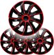 Kołpak NRM Kołpaki Quad Bicolor 14" Czerwono Czarne Komplet 4 sztuki 1