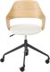Krzesło biurowe Beliani Fotel biurowy lniany jasne drewno z jasnobeżowym NOVATO 4