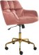 Krzesło biurowe Beliani Krzesło obrotowe PALMDALE Welur Różowy 4