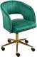 Krzesło biurowe Beliani Krzesło obrotowe KATONAH Welur Zielony 1