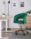 Krzesło biurowe Beliani Krzesło obrotowe KATONAH Welur Zielony 2