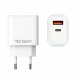 Ładowarka Teltech Teltech ładowarka sieciowa GaN USB+TYP-C 45W PD PPS biały TCH-03 3