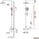 Deszczownica Avapax Deszczownica z baterią prysznicową dwufunkcyjną, Kolor: stal 8