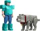 Figurka Mattel MINECRAFT Steve i wilk 2pak figurek JFR71 /4 5