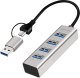 HUB USB LogiLink LogiLink UA0455 huby i koncentratory USB 3.2 Gen 1 (3.1 Gen 1) Type-A + Type-C 5000 Mbit/s Aluminium 1