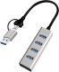 HUB USB LogiLink LogiLink UA0455 huby i koncentratory USB 3.2 Gen 1 (3.1 Gen 1) Type-A + Type-C 5000 Mbit/s Aluminium 3