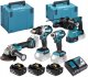 Zestaw elektronarzędzi Makita MAKITA ZESTAW COMBO 18V DLX4196JX1 (DDF489, DGA504, DTD173, DHR243) 3x5,0Ah 2xMP 1