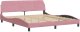 vidaXL Łóżko z materacem, różowe, 200x200 cm, aksamit Lumarko! 1