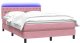 vidaXL Łóżko kontynentalne z materacem i LED, różowe, 160x220 cm, aksamit Lumarko! 2