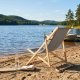 Springos Leżak ogrodowy drewniany z 3-stopniową regulacją, plażowy, balkonowy do 120 kg szary UNIWERSALNY 3