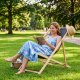 Springos Leżak ogrodowy drewniany z 3-stopniową regulacją, plażowy, balkonowy, grafitowy UNIWERSALNY 15