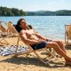 Springos Leżak ogrodowy, drewniany z 3-stopniową regulacją, plażowy, balkonowy, czarny UNIWERSALNY 20