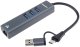 HUB USB PremiumCord Adapter USB-C na USB-A Gigabit 10/100/1000Mbps + 3x USB 3.2 złącze 2
