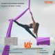 Monroe Hamak aerial yoga 8m z osprzętem 100gsm nylon do treningu fioletowy 3