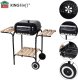 KingHoff Grill ogrodowy, węglowy, z pokrywą, z półkami i kółkami 12