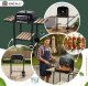 KingHoff Grill ogrodowy, węglowy, z pokrywą, z półkami i kółkami 6