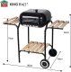 KingHoff Grill ogrodowy, węglowy, z pokrywą, z półkami i kółkami 9