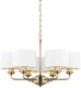 Lampa wisząca ENDON Żyrandol vintage Highclere 98936 Endon abażurowy biały mosiądz 1