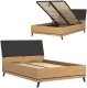 BogFran Łóżko z pojemnikiem 140x200 dwuosobowe dąb kamienny czarny ATE AT15 1
