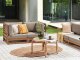 Beliani Sofa ogrodowa dla 2 osób TRANI Modułowy Certyfikowane drewno akacjowe Jasnobrązowy 5