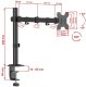 VETOUSON Uchwyt na monitor 18-32 cale 10kg biurkowy VX-161 uniwersalny regulowany 14