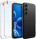 krainaGSM Etui do Samsung Galaxy A57 5G Matowe Czarne Silikon Slim 2 SZTUKI SZKŁO 1