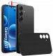 krainaGSM Etui Czarne Matowe Silikon Slim do Samsung Galaxy A57 5G + SZKŁO 9H 1