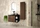 Comad Ryflowana szafka 60 cm z umywalką nablatową STELLA-02 DĄB ORZECH + CZARNY 14